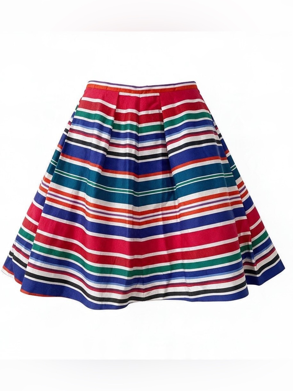 Pink Tartan Multicoloured Thin Striped Skirt Size 10 - Flare A-Line